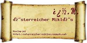 Österreicher Miklós névjegykártya