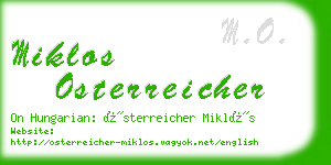 miklos osterreicher business card